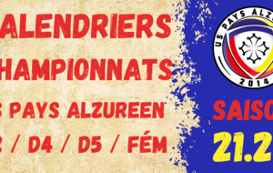 CALENDRIERS DES CHAMPIONNATS - 2021 / 2022