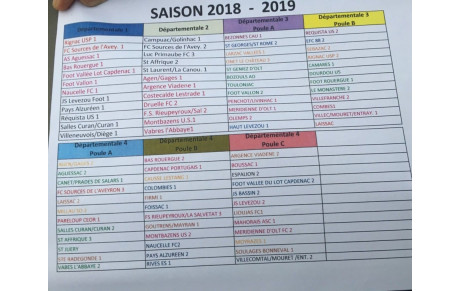 COMPOSITION DES POULES - 2018 / 2019