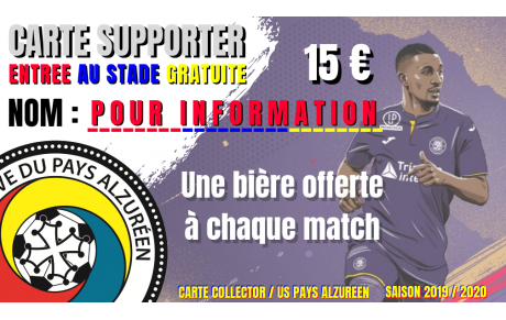 CARTES SUPPORTERS - 2019 / 2020